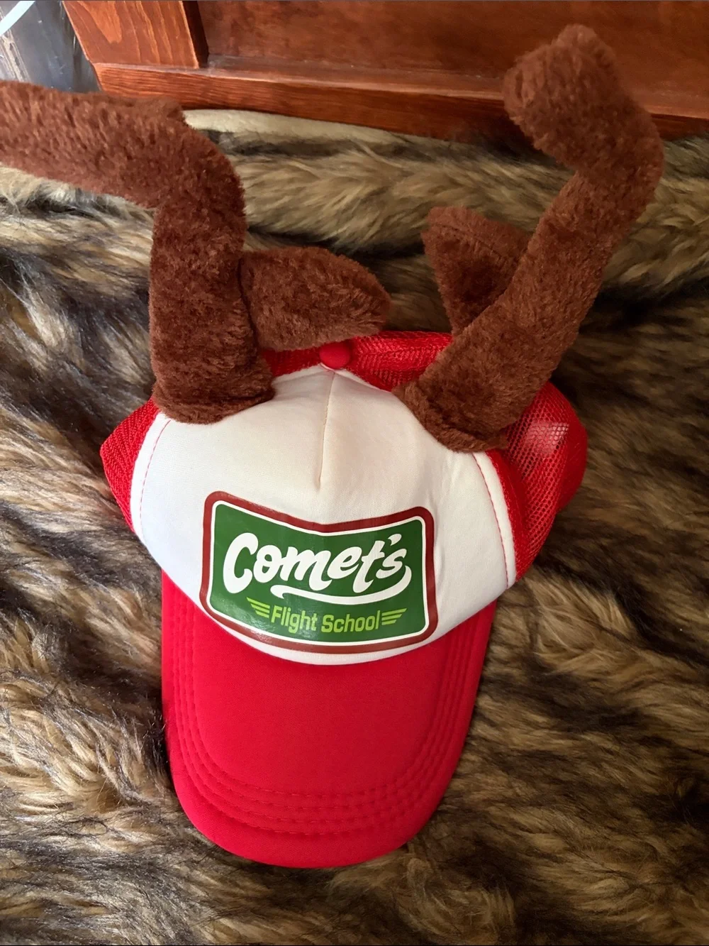 Amscan Hat Kid’s Red White Brown Comet's Flight School Antlers Adjustable